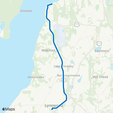 Community Transit Mukilteo Ferry - Lynnwood City Ctr Sta map