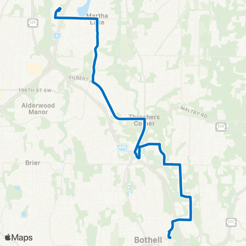 Community Transit Ash Way P&R - Uw Bothell / Cascadia Coll map