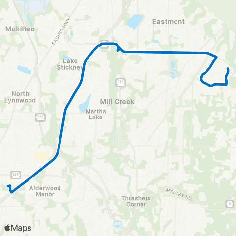 Community Transit Silver Firs - Lynnwood City Center Sta map