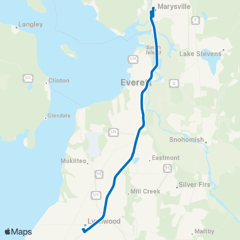 Community Transit Marysville - Lynnwood City Center Sta map