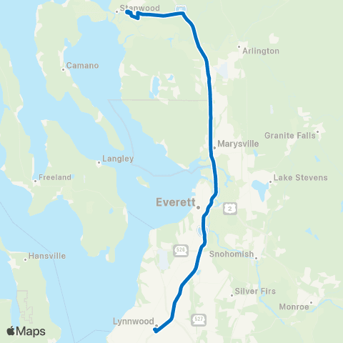 Community Transit Stanwood Dtwn - Lynnwood City Ctr Sta map