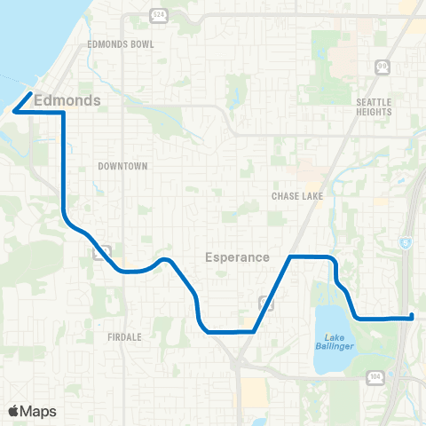Community Transit Edmonds Sta - Mountlake Terrace Sta map