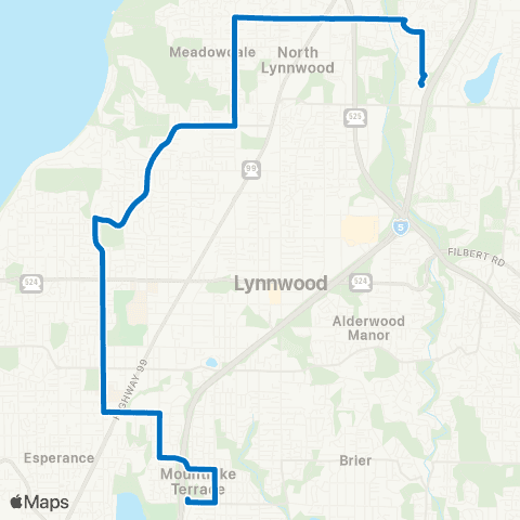 Community Transit Ash Way P&R - Mountlake Terrace Station map