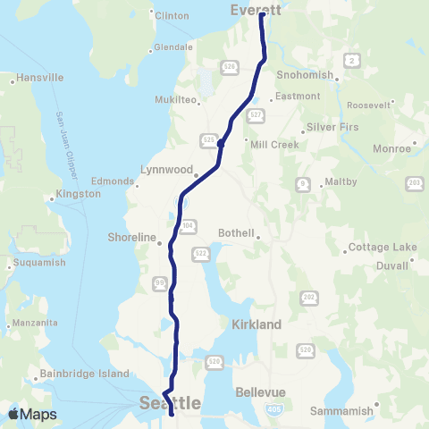 Sound Transit Everett Sta - Lynnwood City Center Sta map