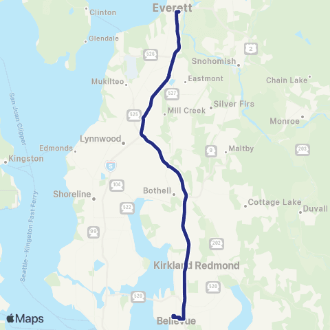 Sound Transit Everett Station - Bellevue map