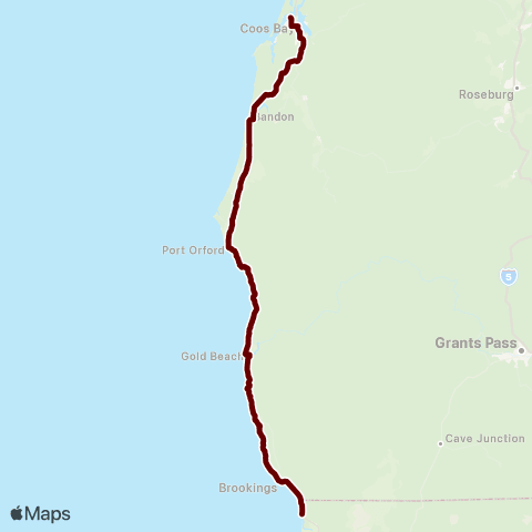 Curry Public Transit Coastal Express map