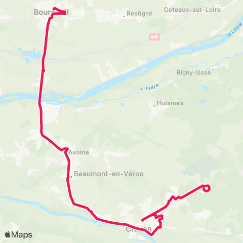 CVL Mobilité Sitravel Ligne A map