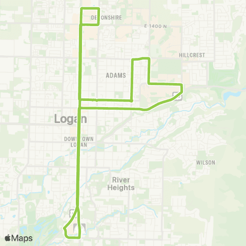 Cache Valley Transit District Loop - Green map