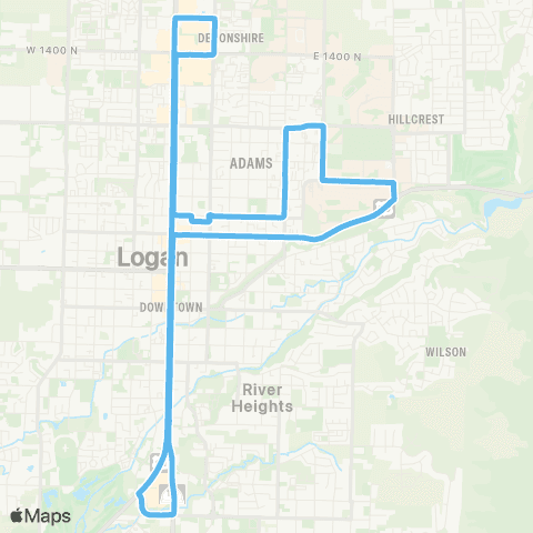 Cache Valley Transit District Loop - Blue map