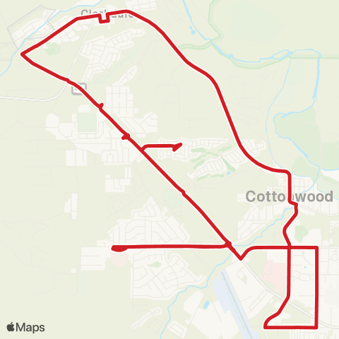 Cottonwood Area Transit Red Line map