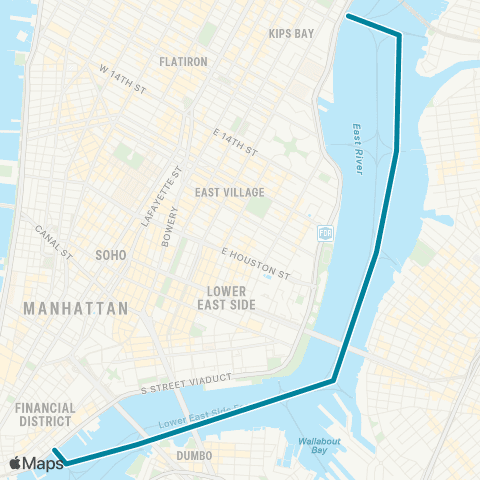 NYC Ferry East River map