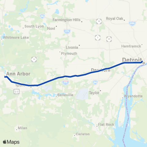 Detroit Ann Arbor Express Detroit Ann Arbor Express map