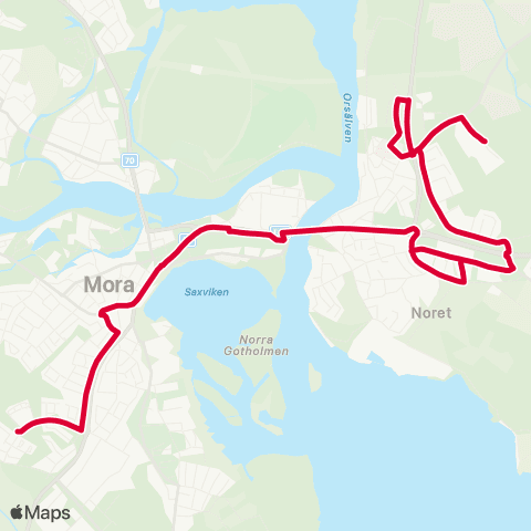 Dalatrafik Hånåkni—Hindriksheden map