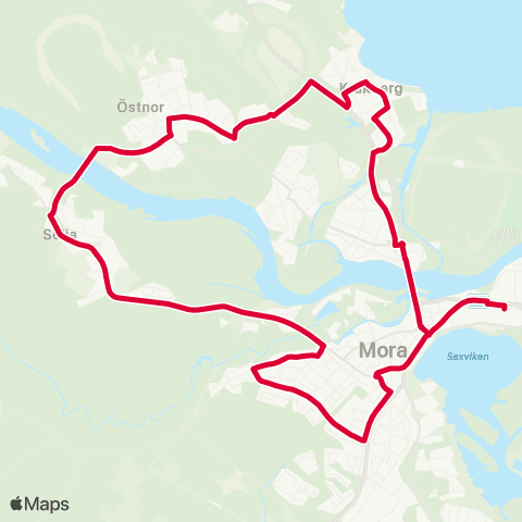 Dalatrafik Mora resecentrum—Mora resecentrum map