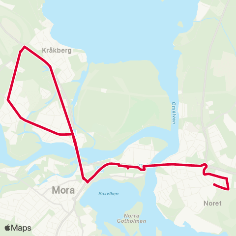 Dalatrafik Mora resecentrum—Noretskolan map
