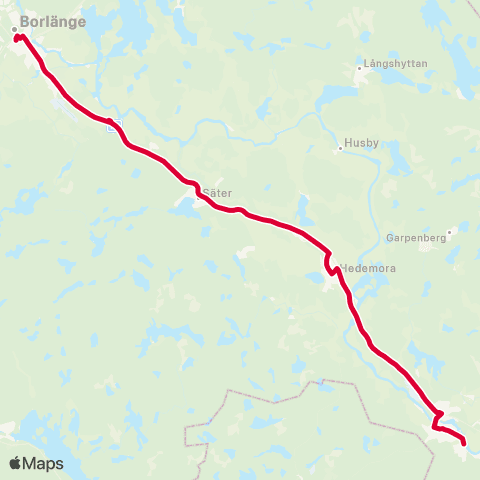 Dalatrafik Avesta busstn—Borlänge resecentrum map