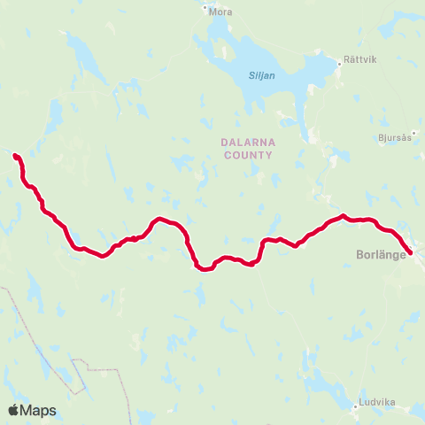 Dalatrafik Malung centrum—Borlänge resecentrum map