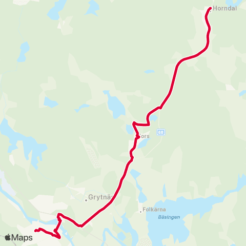 Dalatrafik Horndal Svänghjulet—Avesta busstn map