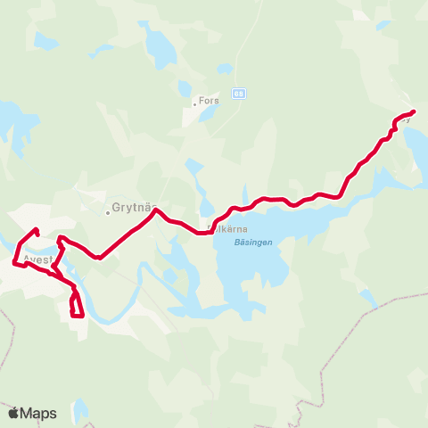 Dalatrafik By Kyrkby skolan—Avesta busstn map