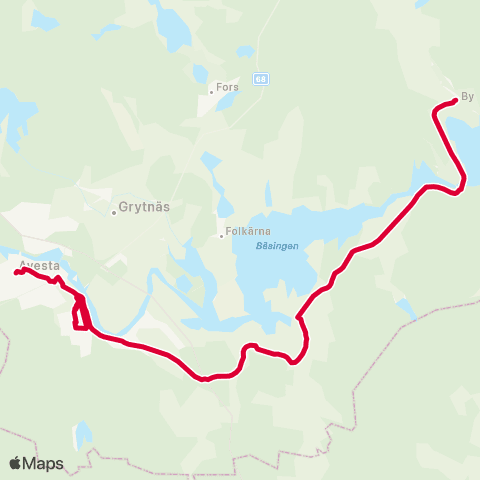 Dalatrafik By Kyrkby skolan—Avesta busstn map