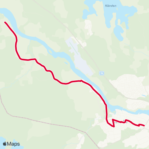 Dalatrafik Snickarbo—Avesta busstn map