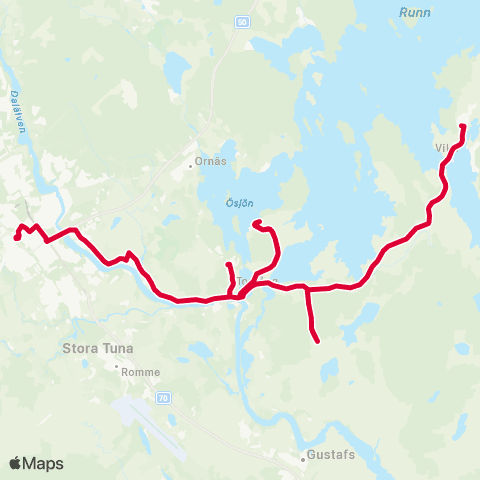 Dalatrafik Torsångs skola skolbusshållplats—Borlänge resecentrum map