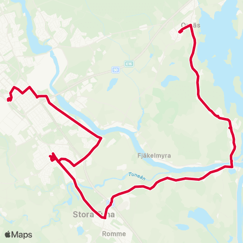 Dalatrafik Torsångs skola skolbusshållplats—Ornäs skola skolbusshållplats map