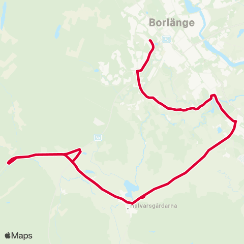 Dalatrafik Bullermyren centrum—Halvars skola skolbusshållplats map