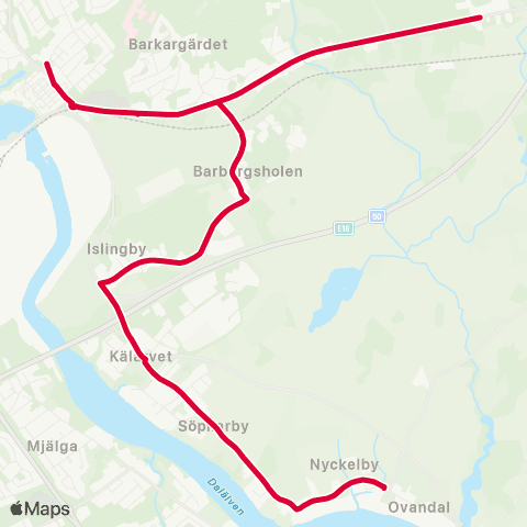 Dalatrafik Domnarvets skola—Alsbäck map
