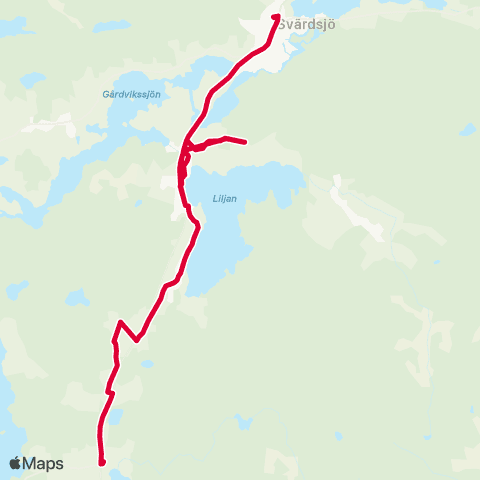 Dalatrafik Svärdsjöskolan skolbusshållplats—Slingan Kårtäkt map