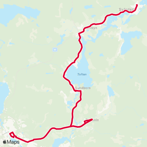 Dalatrafik Falun resecentrum—Svärdsjö centrum map
