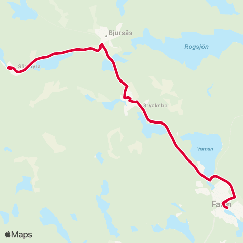 Dalatrafik Sågmyra Tidstrandsvägen—Falun resecentrum map