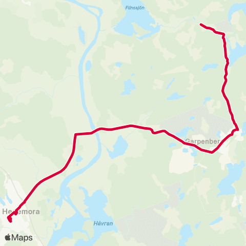Dalatrafik Garpenberg Herrgården—Hedemora resecentrum map