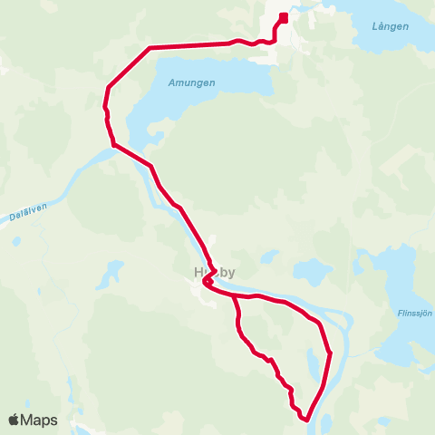 Dalatrafik Hyttgatan Långshyttan—Smedby skola map