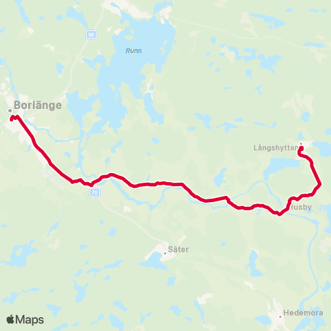 Dalatrafik Hyttgatan Långshyttan—Borlänge resecentrum map