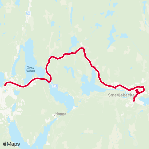Dalatrafik Ludvika resecentrum—Smedjebacken resecentrum map