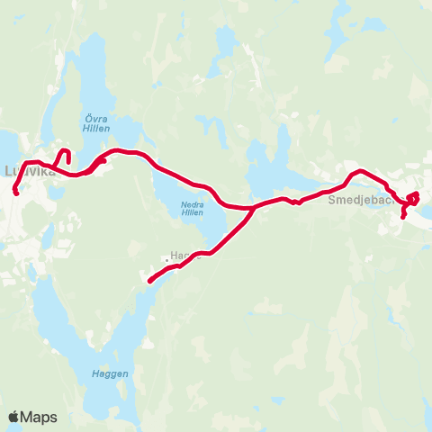 Dalatrafik Ludvika resecentrum—Smedjebacken resecentrum map