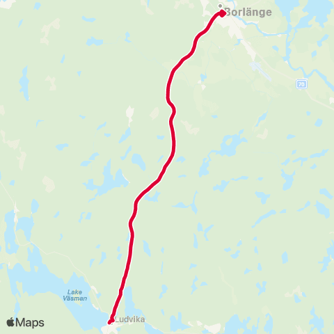 Dalatrafik Borlänge resecentrum—Ludvika resecentrum map