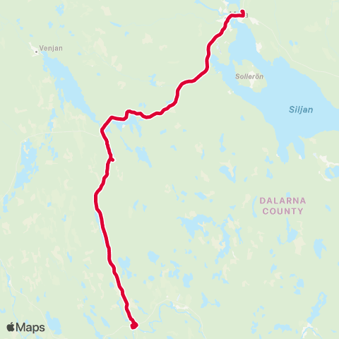 Dalatrafik Mora resecentrum—Malung centrum map