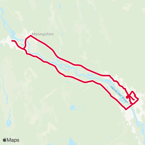 Dalatrafik Blomsterbäcksskolan—Malung centrum map