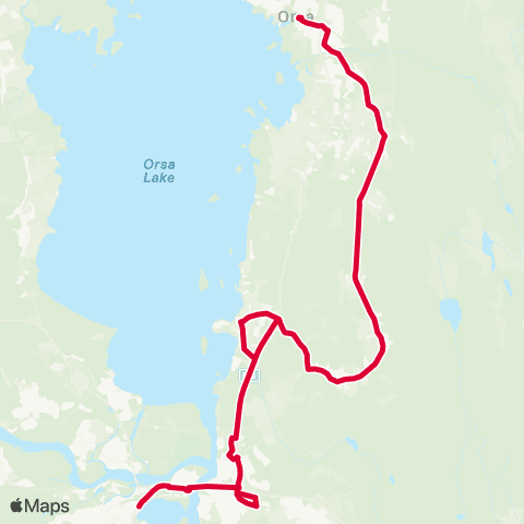 Dalatrafik Morastrand—Orsa busstn map