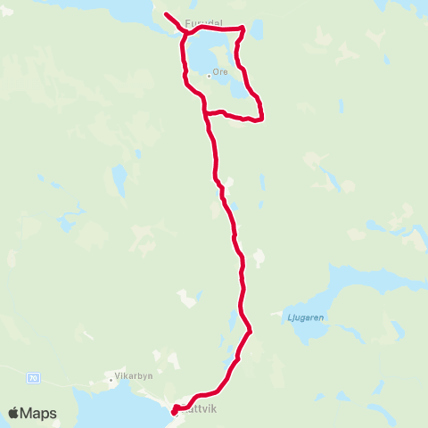 Dalatrafik Furudal ishallen—Rättvik resecentrum map