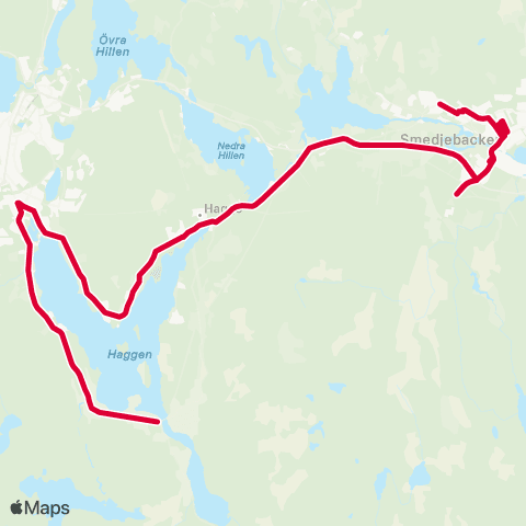 Dalatrafik Lilla Snöån—Hagge Bruk map