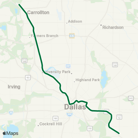DART Green Line map