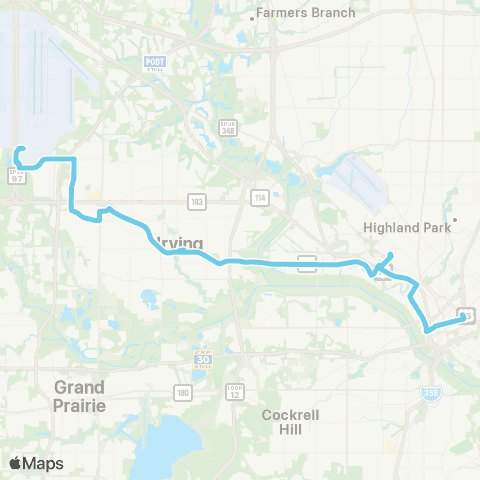DART Irving Blvd map