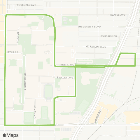 DART Bush / Meadows-Mockingbird Sta. map