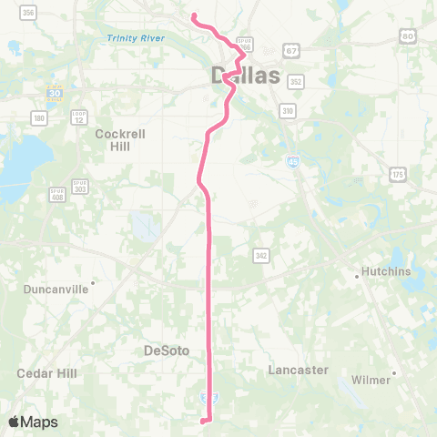 DART Glenn Heights Express map