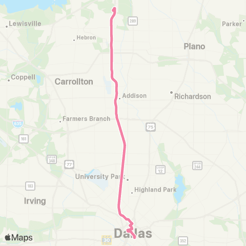 DART Northwest Plano Express map