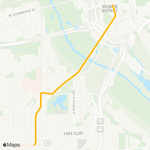 DART Dallas Streetcar map