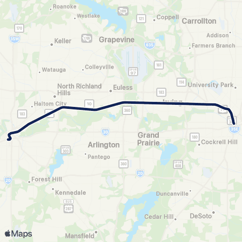 DART Trinity Railway map